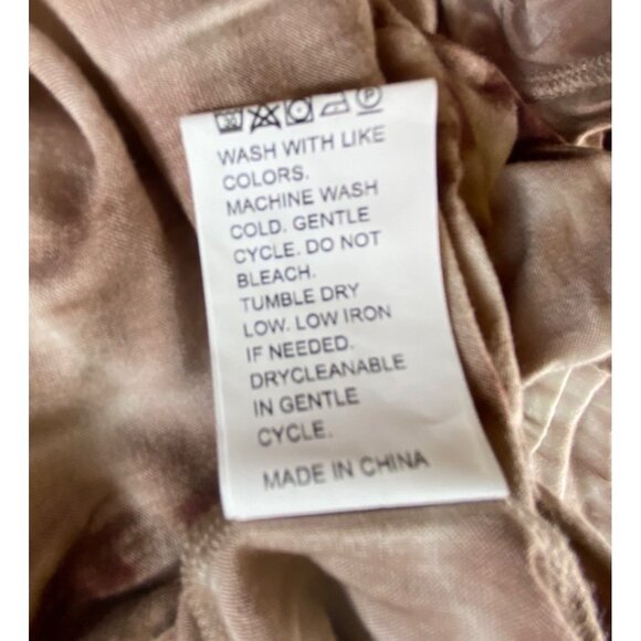 Two-Piece Brown White Tie-Dye‎ Set Top Pants Casual Petite Large Hippie Y2K Rave - Picture 7 of 9